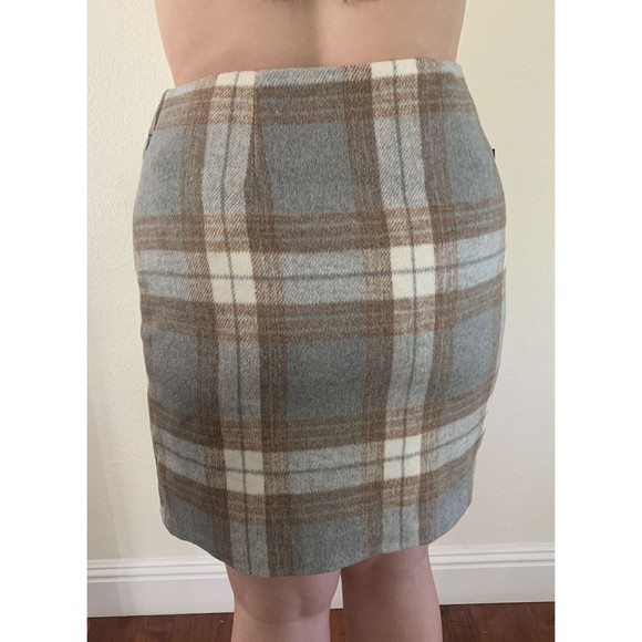 Bagatelle Gray and Brown Plaid Mini Skirt - Picture 3 of 9
